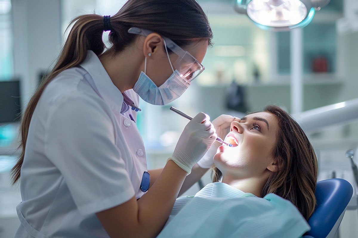 Dentist providing professional dental care to a patient at a modern dental clinic in Gurgaon